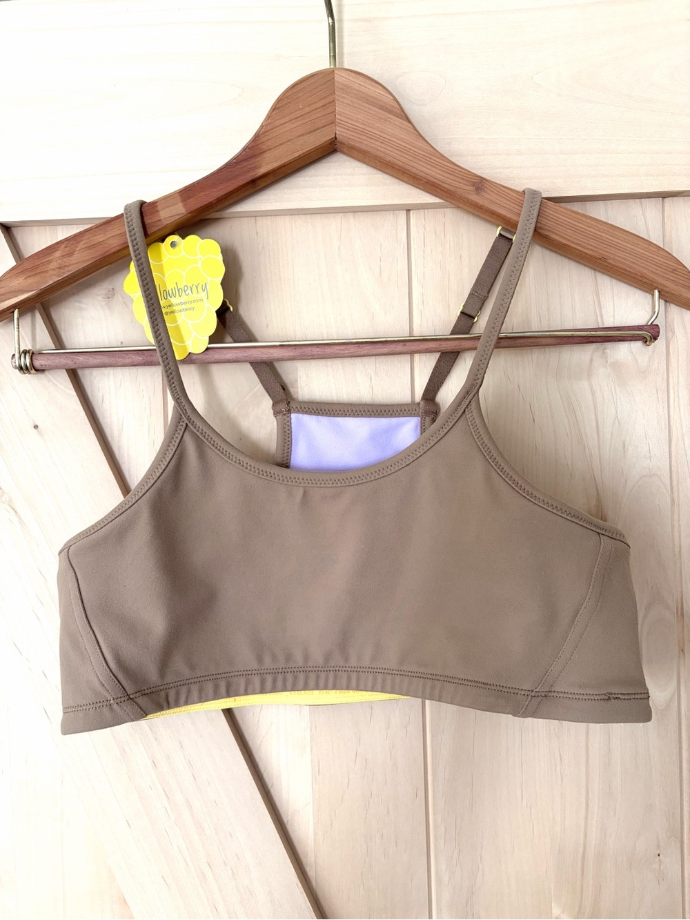 NWT Girl’s Yellowberry Soft Bralette in Taupe. Size L. Girlcore